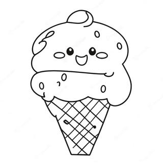 Cute Cat In Ice Cream Cone Coloring Page 67104-53103