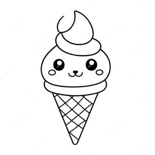 Cute Cat In Ice Cream Cone Coloring Page 67104-53104