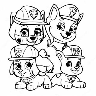 Paw Patrol Characters In Santa Hats Coloring Page 671-537