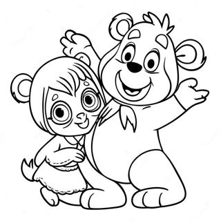 Masha And Bear Coloring Page 6720-5366