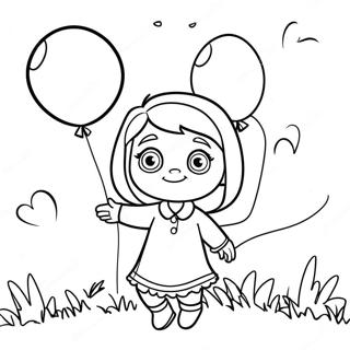 Masha With Colorful Balloons Coloring Page 6721-5383