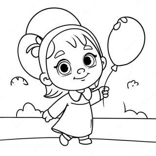 Masha With Colorful Balloons Coloring Page 6721-5384