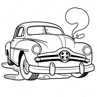 Hudson Hornet Cartoon Style Coloring Page 67245-53214