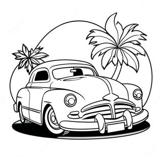 Hudson Hornet Cartoon Style Coloring Page 67245-53215