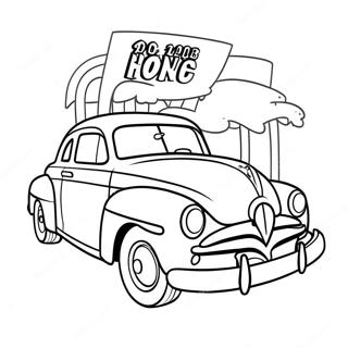 Hudson Hornet Cartoon Style Coloring Page 67245-53216