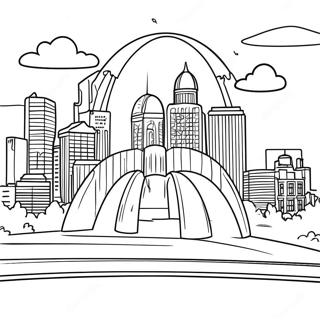 St Louis City Skyline Coloring Page 67294-53252