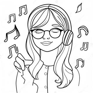 Daria With Musical Notes Coloring Page 67315-53261