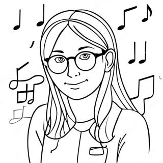 Daria With Musical Notes Coloring Page 67315-53263