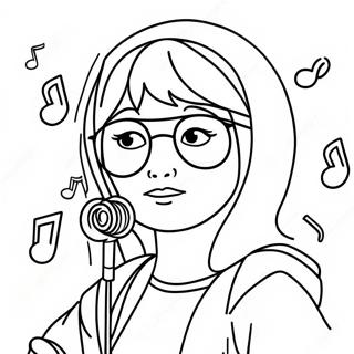 Daria With Musical Notes Coloring Page 67315-53264