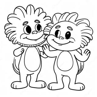 Playful Thing 1 And Thing 2 Coloring Page 67375-53315