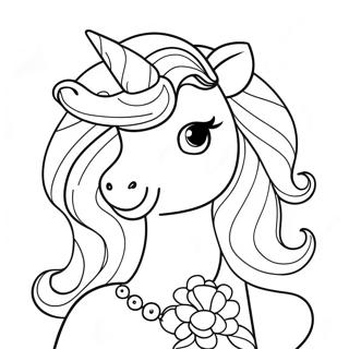 Unicorn Princess Coloring Page 6740-5360