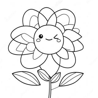 Kawaii Flower Coloring Page 67414-53393