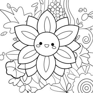 Kawaii Flower Coloring Page 67414-53394