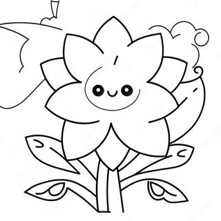 Kawaii Flower Coloring Page 67414-53395