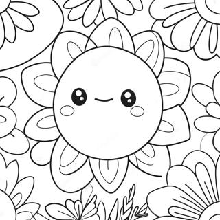 Kawaii Flower Coloring Page 67414-53396