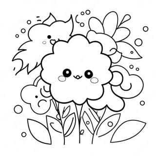 Kawaii Flower Coloring Pages