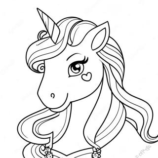 Sparkling Unicorn Princess Coloring Page 6741-5361