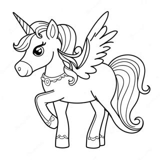 Sparkling Unicorn Princess Coloring Page 6741-5362