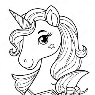 Sparkling Unicorn Princess Coloring Page 6741-5364