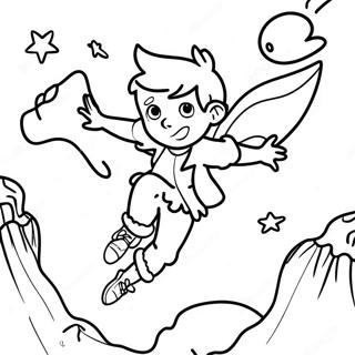 Peter Pan Flying Over Neverland Coloring Page 67435-53354