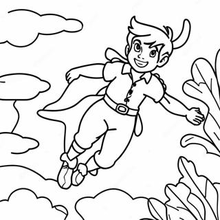 Peter Pan Flying Over Neverland Coloring Page 67435-53356