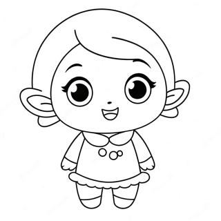 Cute Kawaii Chan With Big Eyes Coloring Page 67445-53381