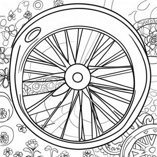 Colorful Bicycle Wheel Coloring Page 67525-53453