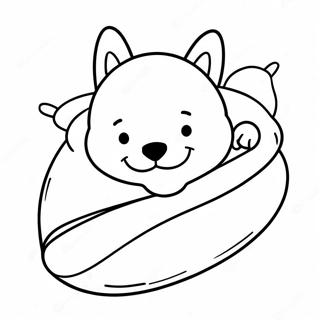 Cute Sleeping Puppy With Blanket Coloring Page 67555-53450