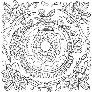 Simple Mexican Folk Art Coloring Pages