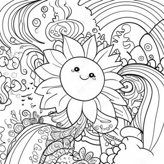 Psychedelic Galaxy Scene Coloring Page 6761-5378