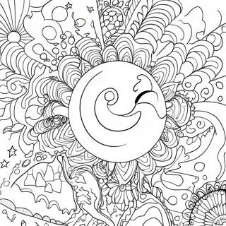 Psychedelic Galaxy Scene Coloring Page 6761-5379