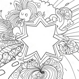 Psychedelic Galaxy Scene Coloring Page 6761-5380