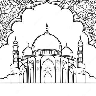 Page À Colorier De La Silhouette D'une Belle Mosquée 67715-53587