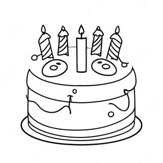 Colorful Birthday Cake For Mom Coloring Page 6771-5386