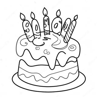 Colorful Birthday Cake For Mom Coloring Page 6771-5388