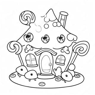 Whimsical Candy House Coloring Page 67755-53621