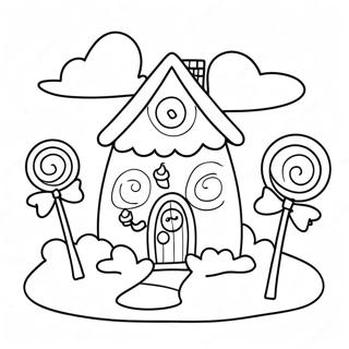 Whimsical Candy House Coloring Page 67755-53622