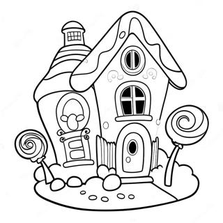 Whimsical Candy House Coloring Page 67755-53623