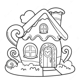 Whimsical Candy House Coloring Page 67755-53624