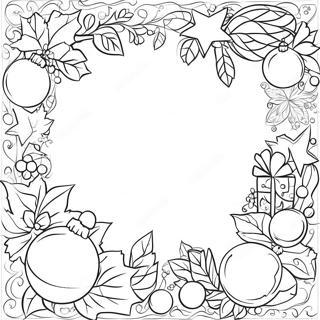 Festive Christmas Border Coloring Page 67775-53637