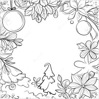 Festive Christmas Border Coloring Page 67775-53638