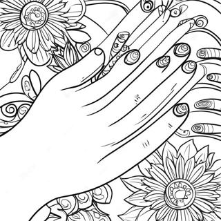 Hand Nail Coloring Pages