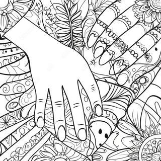 Hand Nail Coloring Pages