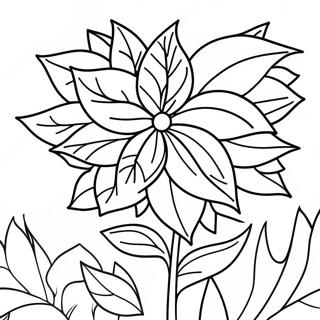 Festive Poinsettia Plant Coloring Page 67835-53674