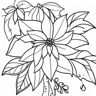 Festive Poinsettia Plant Coloring Page 67835-53676