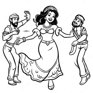 Esmeralda Dancing With Gypsies Coloring Page 67855-53703