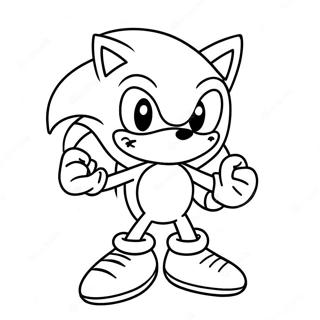 Sonic Avec Un Chapeau De Noël Page À Colorier 6791-5411