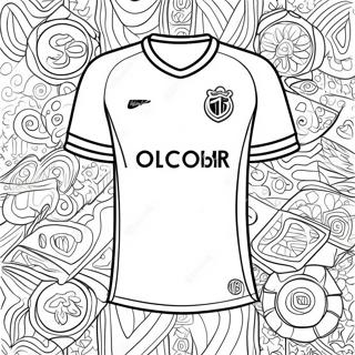 Kleurrijk Voetbalshirt Ontwerp Kleurplaat 67935-53757