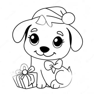 Cute Christmas Puppy Coloring Page 67964-53783