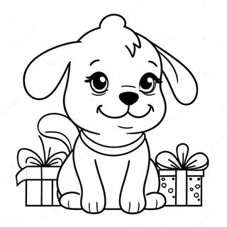 Cute Christmas Puppy Coloring Page 67964-53784